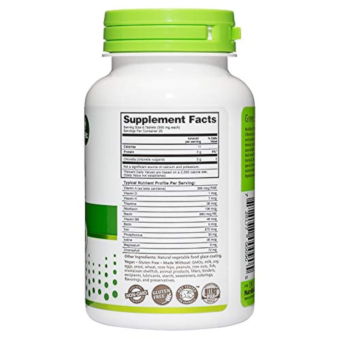 nutribiotic Chlorella pestañas 500 mg 150 unidades