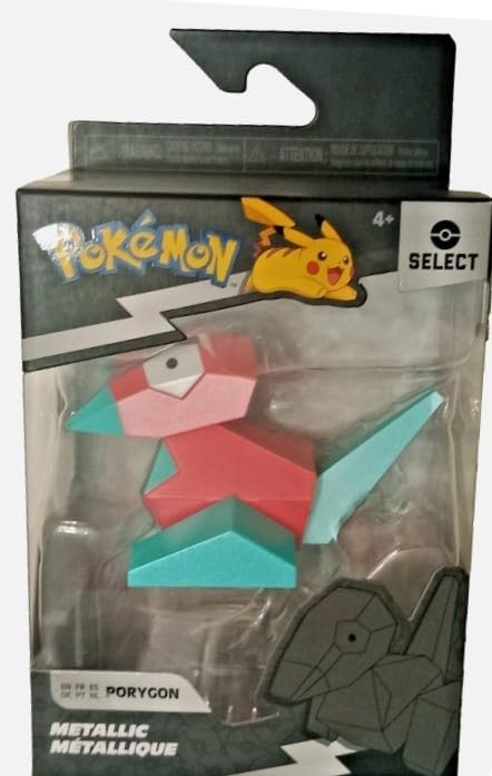 Figurita de Acción Pokémon - Porygon, Acabado Metálico, 3