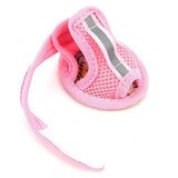 Zunea Sandalias de malla transpirable para perro, antideslizantes, protectores reflectantes ajustables para niñas, para mascotas, perros, gatos, cachorros, color rosa, 1#