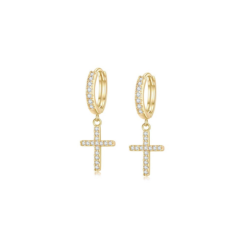 Aretes de aro pequeños chapados en oro para mujeres