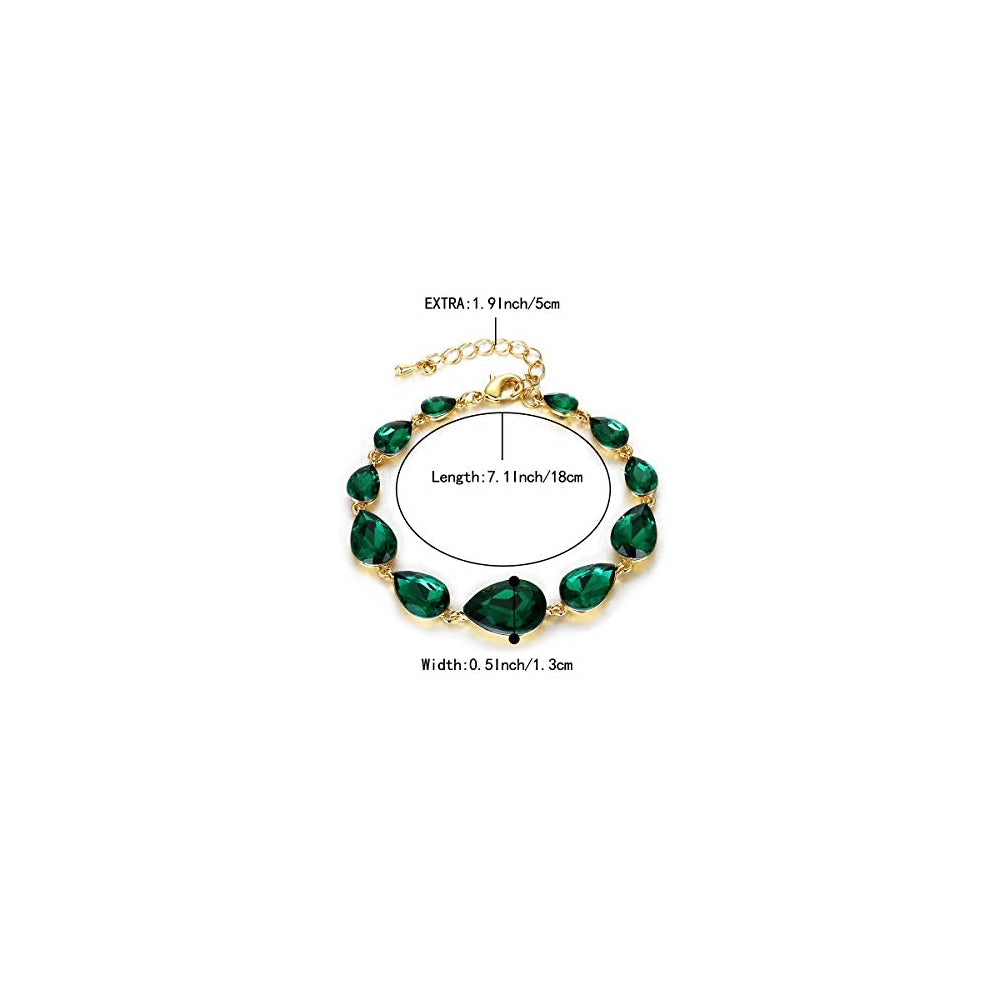 Pulseras y tobilleras de lágrima de cristal para mujer