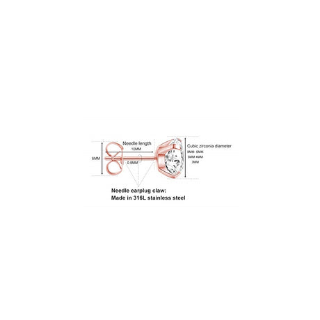 Aretes de tuerca de acero inoxidable Juego de 5 pares