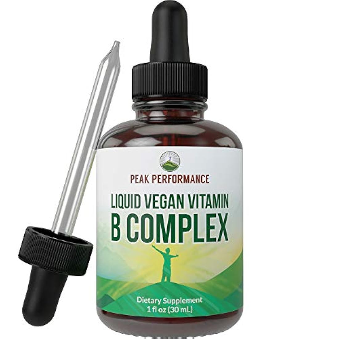B Complex Liquid Drops suplemento vegano. Mejores vitaminas 5 B con B3 niacina, B6, B7 biotina, B9 folato, metilcobalamina B12. B-Complex para cabello, uñas de la piel, energía, alivio del estrés. Para adultos, hombres, mujeres.
