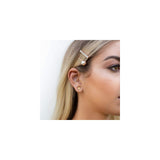 Aretes de tuerca de plata para mujer