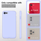 DTTOCASE - Funda para iPhone SE 2022/2020, iPhone 8, iPhone 7, funda de silicona líquida para iPhone SE 8 7 de 4.7 pulgadas, colorida y suave funda protectora para niñas y mujeres, color morado clavo