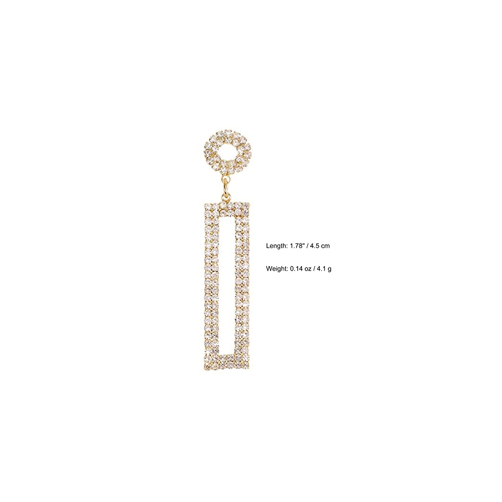 Aretes largos con diamantes de imitación para mujeres
