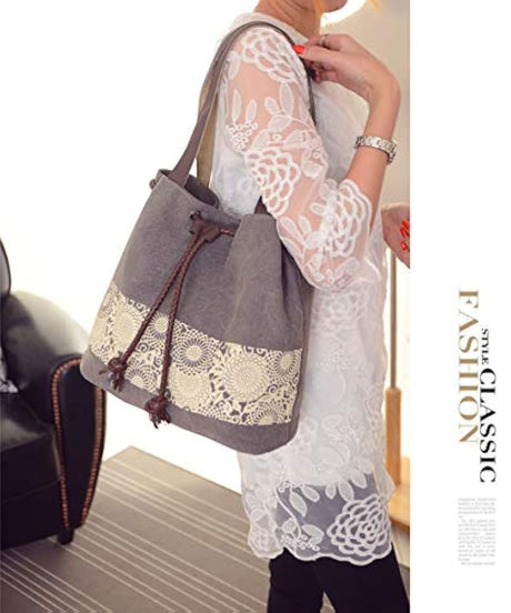 Bolso de hombro de lona