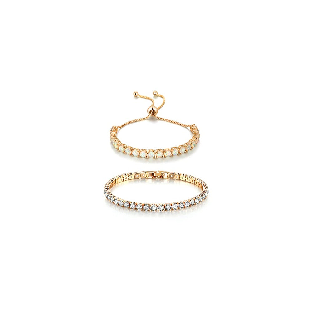 Pulseras y tobilleras ajustable con piedras de ópalo