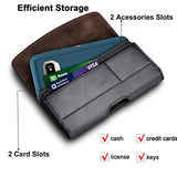 Takfox Funda de piel para Samsung Galaxy Note 20 Ultra S22 Ultra S21+ S20 S10 A12 A13 A02S A03S A32 A42 A52, iPhone 13 Pro Max 12 11 SE XR 8 7+ con clip de cinturón de piel, funda para tarjetas, color negro