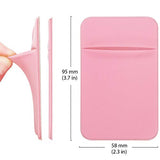 OBVIS Bolsillo para teléfono celular, tarjetero autoadhesivo con adhesivo 3M RFID, tarjetero para tarjeta de crédito ATM, para iPhone Android, 2 unidades, color rosa