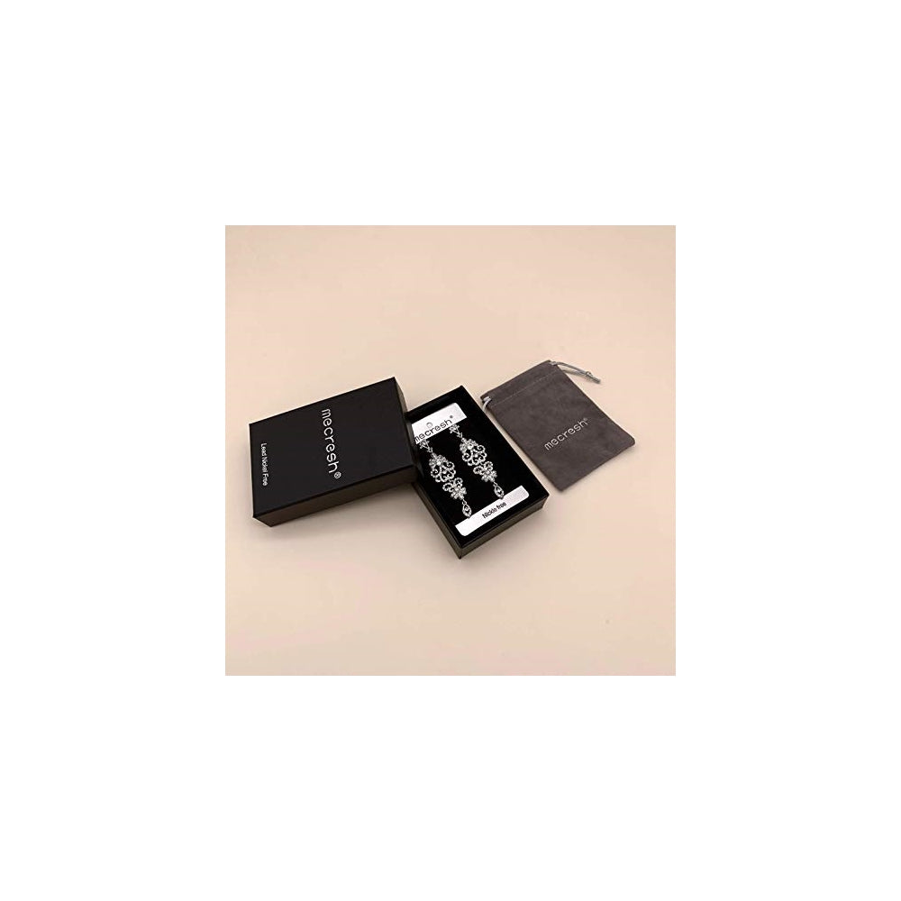 Aretes colgantes con diamantes de imitación para mujeres