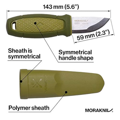 Kit de cuchillos con hoja de acero inoxidable Morakniv Eldris y cuello Incluye cordón e iniciador de fuego