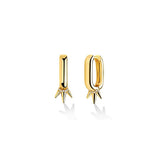 Aretes de aro pequeños dorados hechos a mano