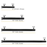 Correas de cable mixtas reutilizables, paquete de 24.