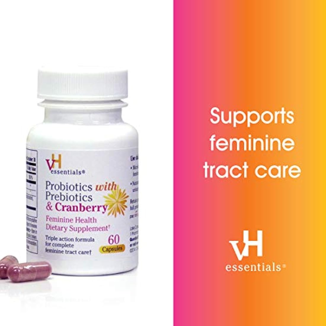 vH Essentials probióticos con prebióticos y arándano