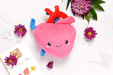 Corazón de peluche con texto en inglés