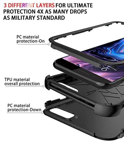 Diverbox Funda para iPhone 8 Plus, iPhone 7 Plus [A prueba de golpes] [A prueba de gotas] [A prueba de polvo], funda de protección resistente para Apple iPhone 8 Plus y 7 Plus (negro)