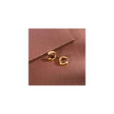 Aretes de aro gruesos de color dorado para mujeres