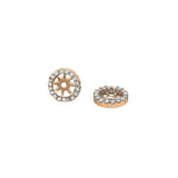 Aretes extraíbles de diamante blanco redondo para mujeres