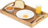 Bandeja de madera con asas – Ideal para cenas, bandeja de té