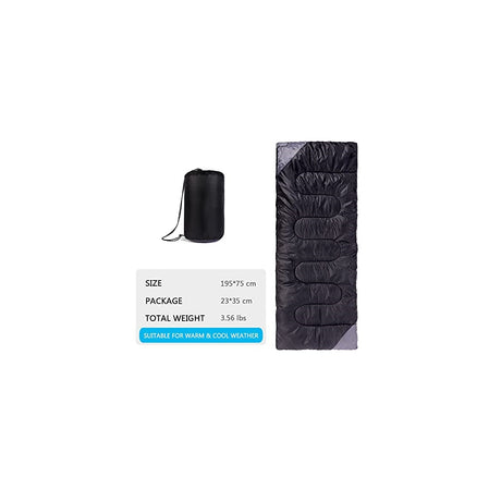 Saco de dormir de camping para adultos impermeable negro