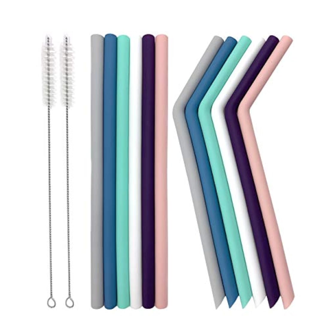 Juego de 12 pajitas de silicona para vasos de 30 oz y 20 oz