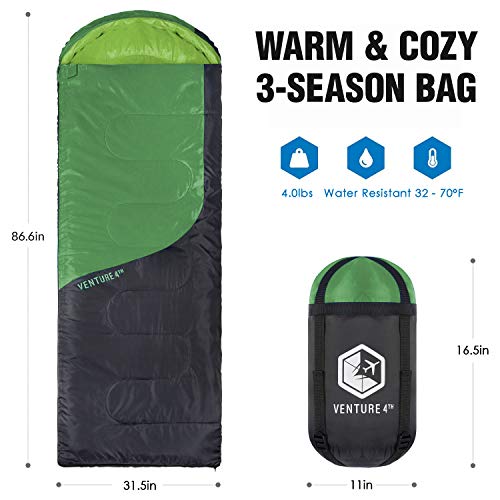 VENTURE 4TH - Saco de dormir para mochilero, para adultos