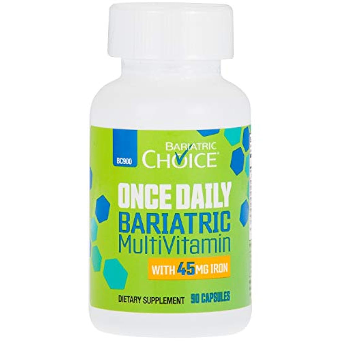 Cápsula de multivitamínico con 45 mg de hierro, suplemento