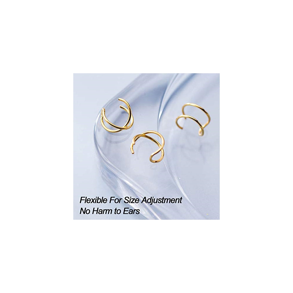 Aretes de plata de le ajustable para mujeres