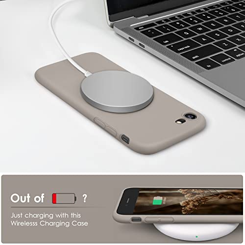 DTTOCASE - Funda para iPhone SE 2022/2020, iPhone 8, iPhone 7, funda de silicona líquida para iPhone SE 8 7 de 4.7 pulgadas, funda protectora suave y sedosa colorida para niñas y mujeres, piedra