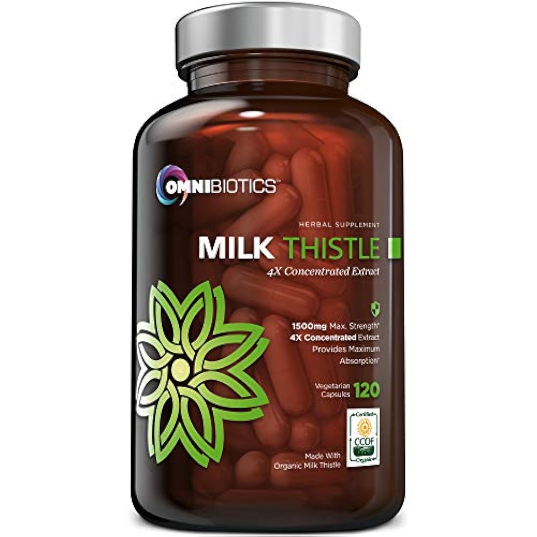 OmniBiotics - Cápsulas de cardo mariano orgánico 0.05oz
