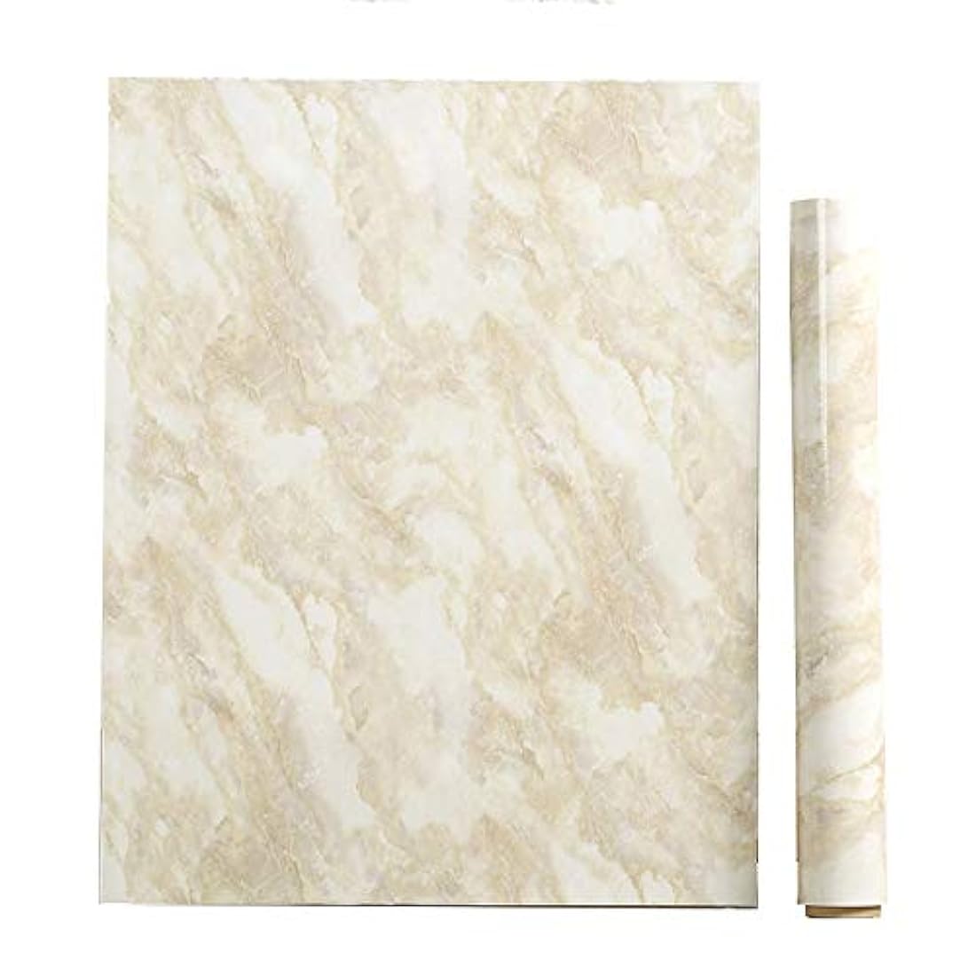 Papel de contacto de vinilo extraíble de mármol beige