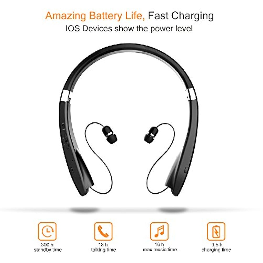 Auriculares Bluetooth plegables, ligeros y retráctiles