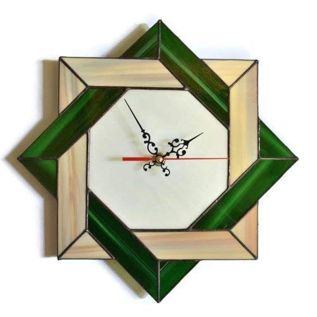 Reloj de pared decorativo nudo celta verde marrón.