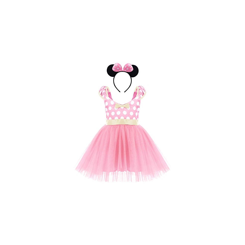 Disfraces de princesa con lunares rosa talla 2 años
