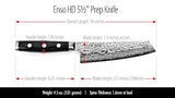 Cuchillo de preparación de 5,5 pulgadas de Damasco.