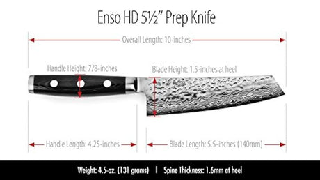 Cuchillo de preparación de 5,5 pulgadas de Damasco.