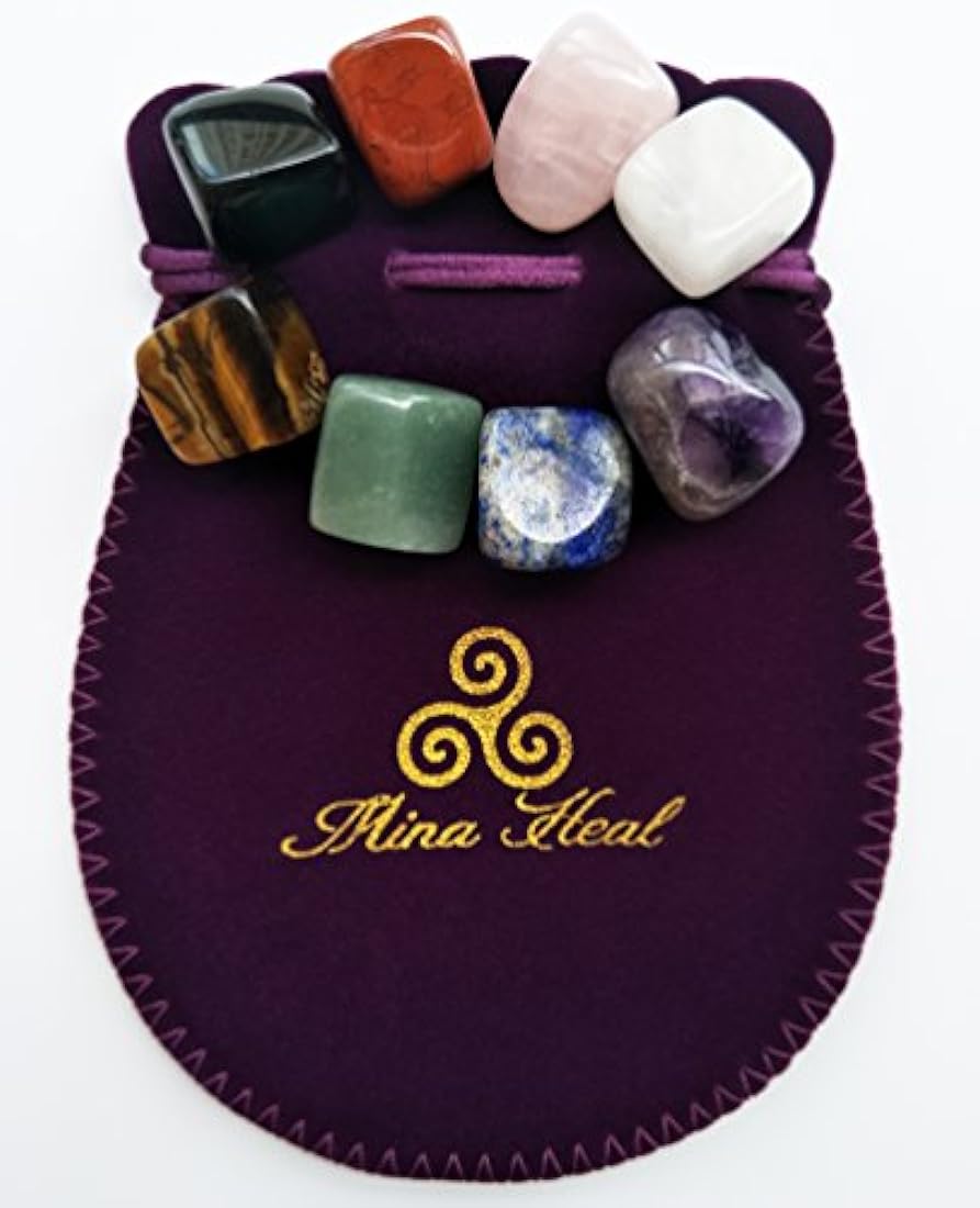 Juego de 8 piedras de chakra, forma natural, cristales