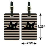 Juego de 2 etiquetas para equipaje con diseño de gato negro