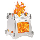 Lixada - Estufa portátil plegable de acero inoxidable