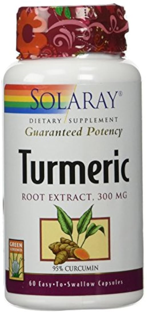 Extracto de raíz de cúrcuma Solaray, 300 mg, 60 unidades