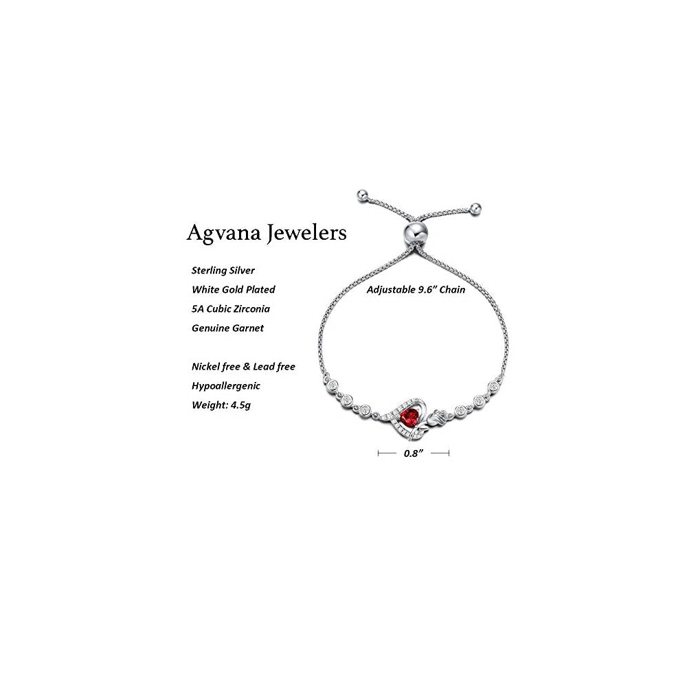 Pulseras de piedra natal para mujer de plata de ley