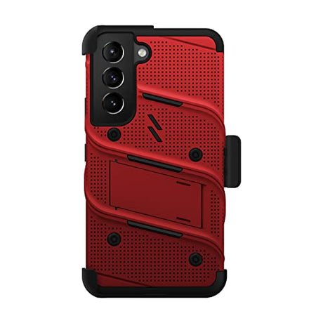 ZIZO Bolt Bundle - Funda para Galaxy S22 con protector de pantalla y cordón de soporte, color rojo