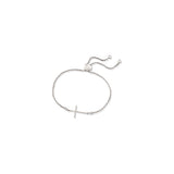 Pulseras de bolo de plata de ley con diamantes