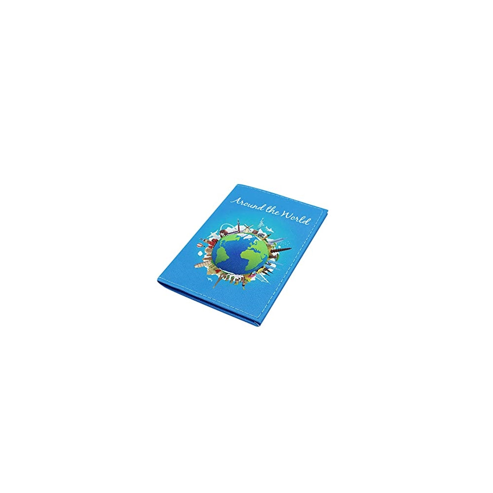 Porta Documentos y Tarjetas diseño de mapas del mundo azul