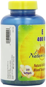 La vida de la naturaleza e, D-Alpha y mixtos tocopherols 400 IU softgels, 250 Count
