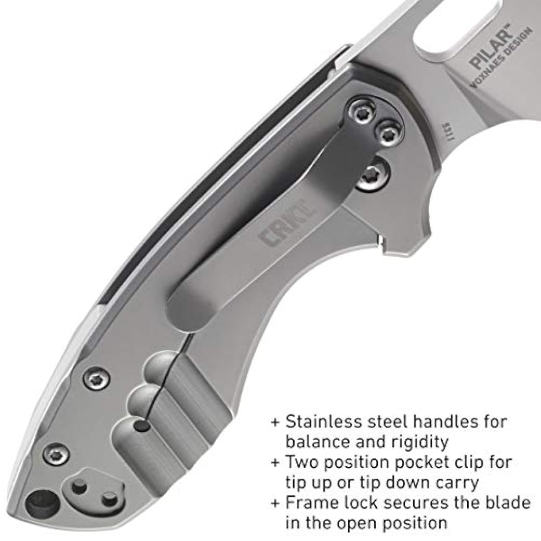 Cuchillo plegable, color plateado.
