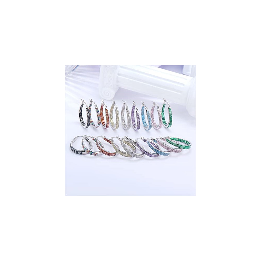 Aros de argolla con varilla de plata de ley para mujer