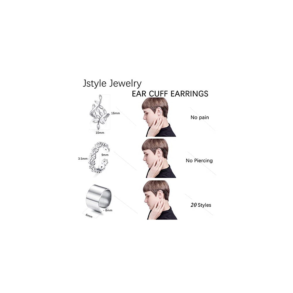 Aretes de acero inoxidable sin perforación para mujeres