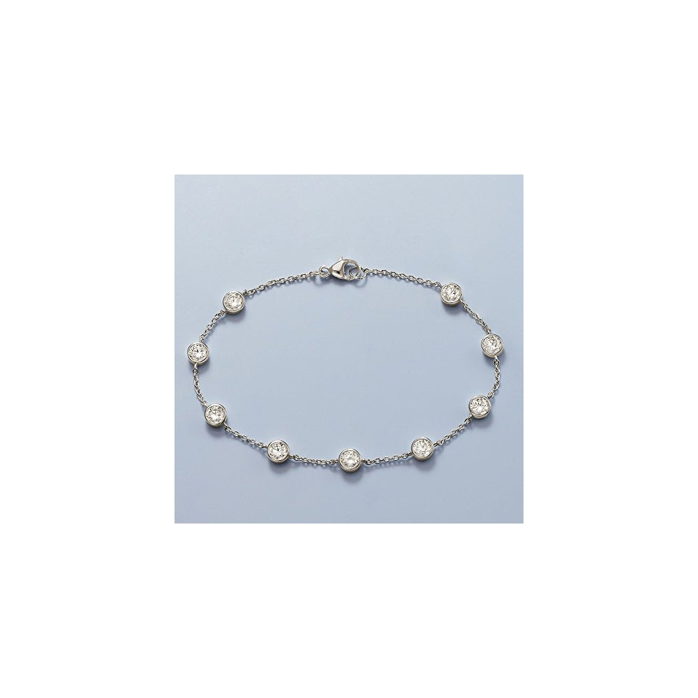 Pulseras de plata de ley con circonita cúbica en plata
